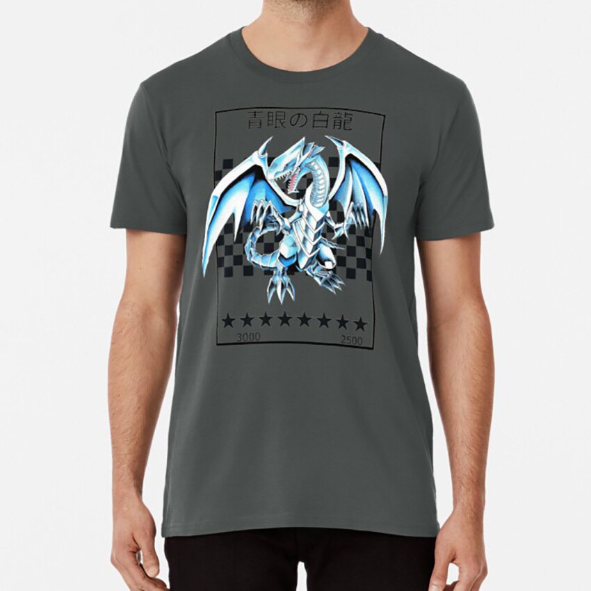 Lot De 2 T-shirts Vintage Yu-Gi-Oh ! - Taille M - Coton - Motif Dragon Blanc Aux Yeux Bleus Holographique - Pour Garçons