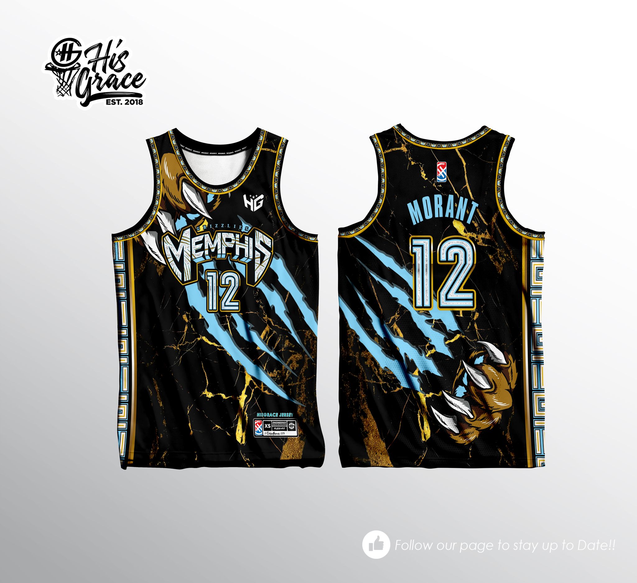 41 HG JERSEY CONCEPT GRIZZLIES MEMPHIS SUBLIMATION JERSEY HISGRACE 🥰#