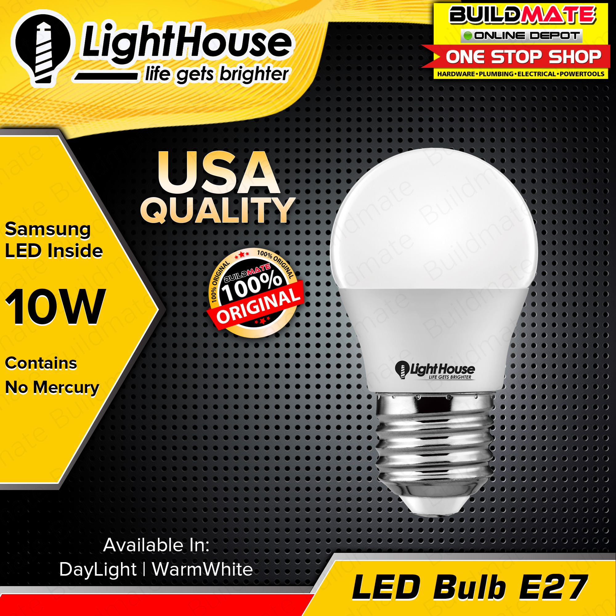 LIGHTHOUSE LED Bulb E27 (PREMIUM) 10W A60 DAYLIGHT WARM WHITE SOLD PER ...