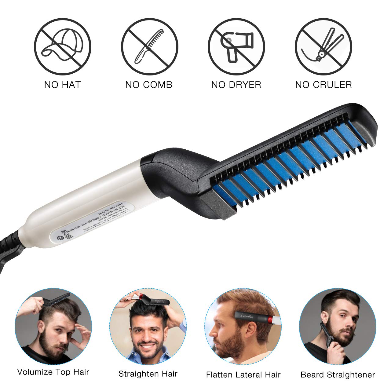 heated beard brush straightener & volumizer