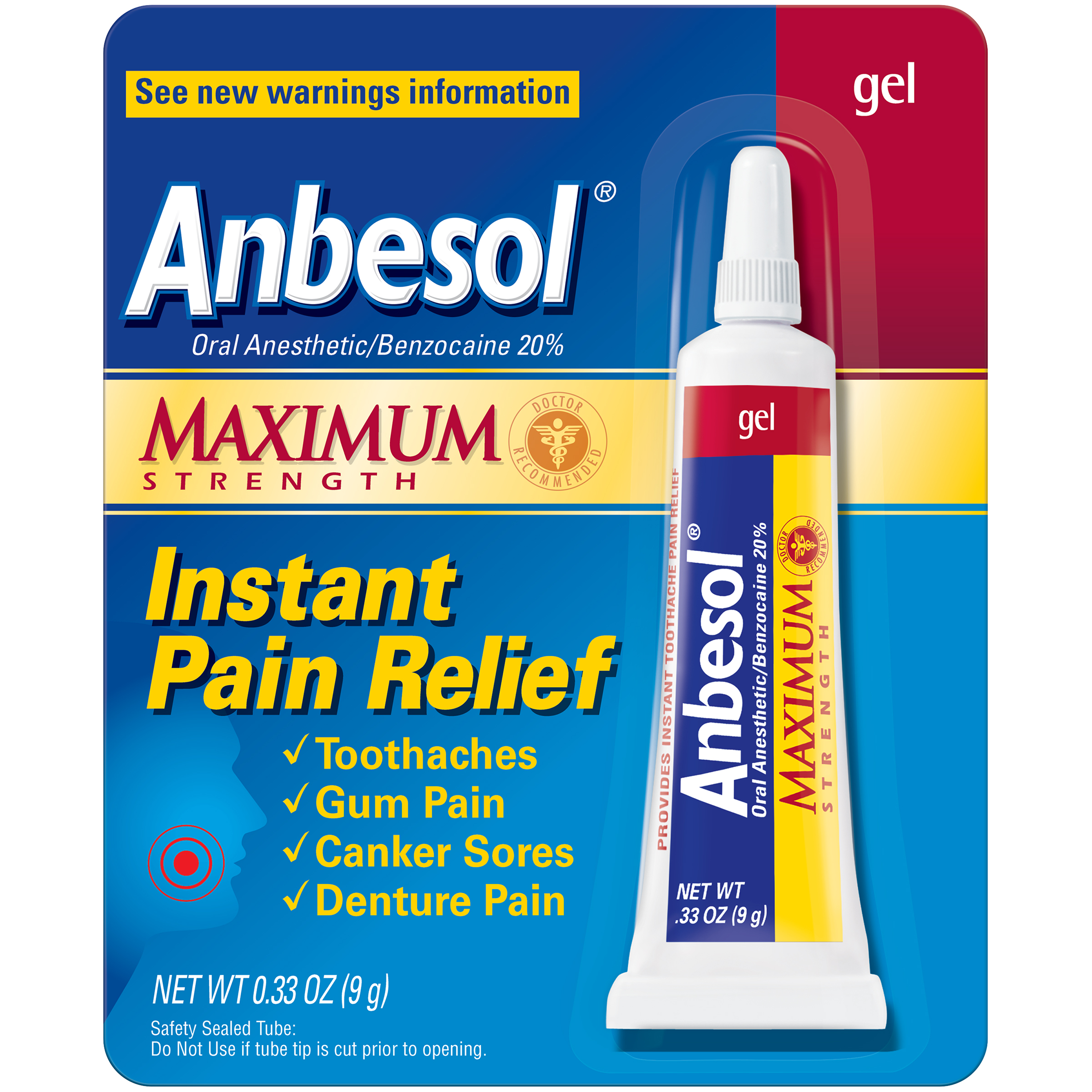 Anbesol INSTANT Pain Relief Canker Sore, Toothache, Gum Pain, Denture