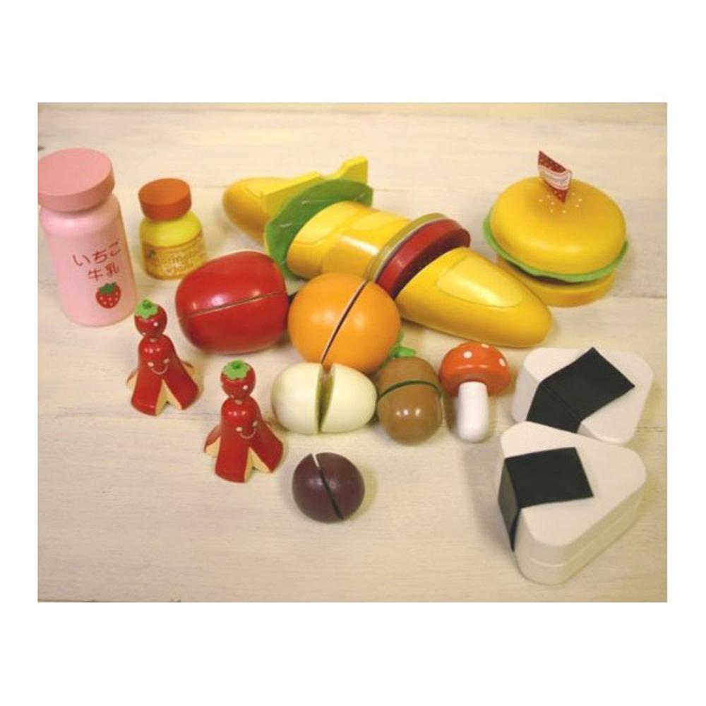 Pretend to Play Wooden Collectible Picnic Basket Set Outdoor Simulation