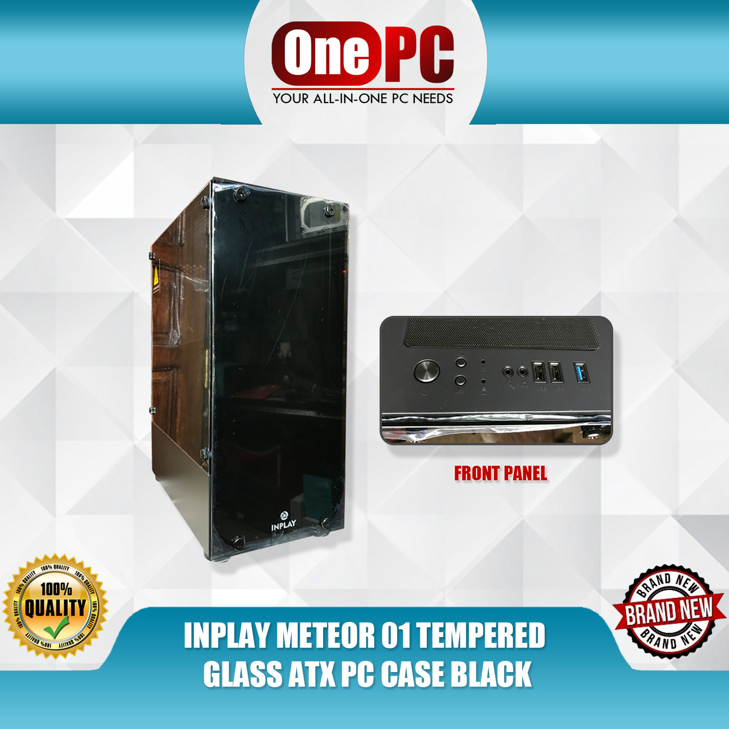 INPLAY METEOR 01 TEMPERED GLASS ATX PC CASE BLACK Expansion