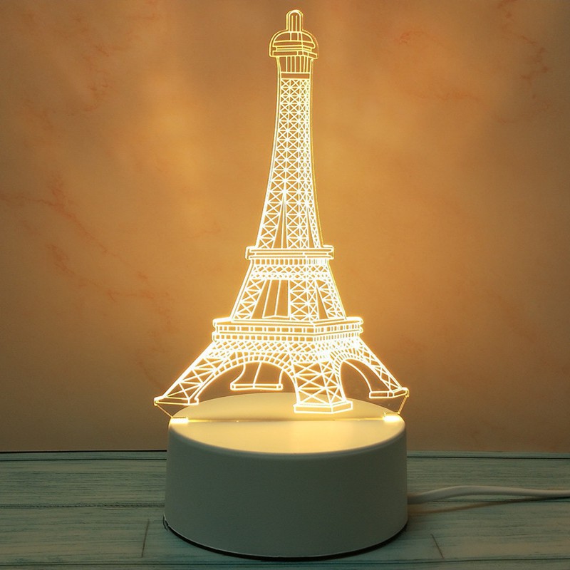 Lamp 3D Acrylic Night Light USB LED Table Desk Bedroom Decor Gift Warm