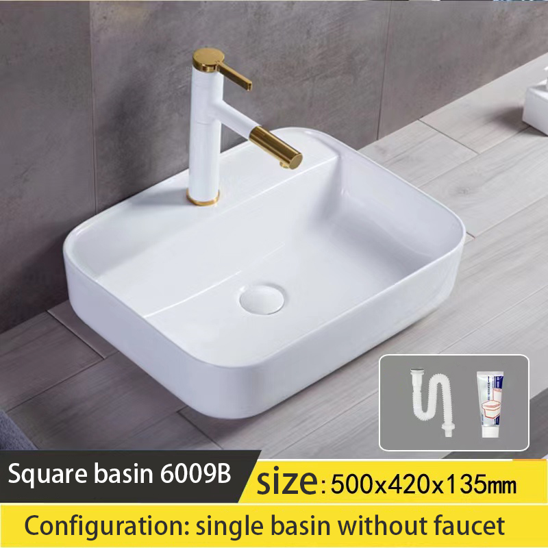 Small size ceramic face basin circular retro art face basin Family bathroom balcony face basin
