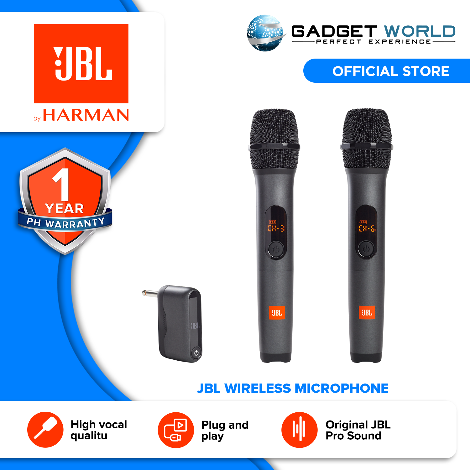 JBL Wireless Two Microphone System with Dual-Channel Receiver - Black ...