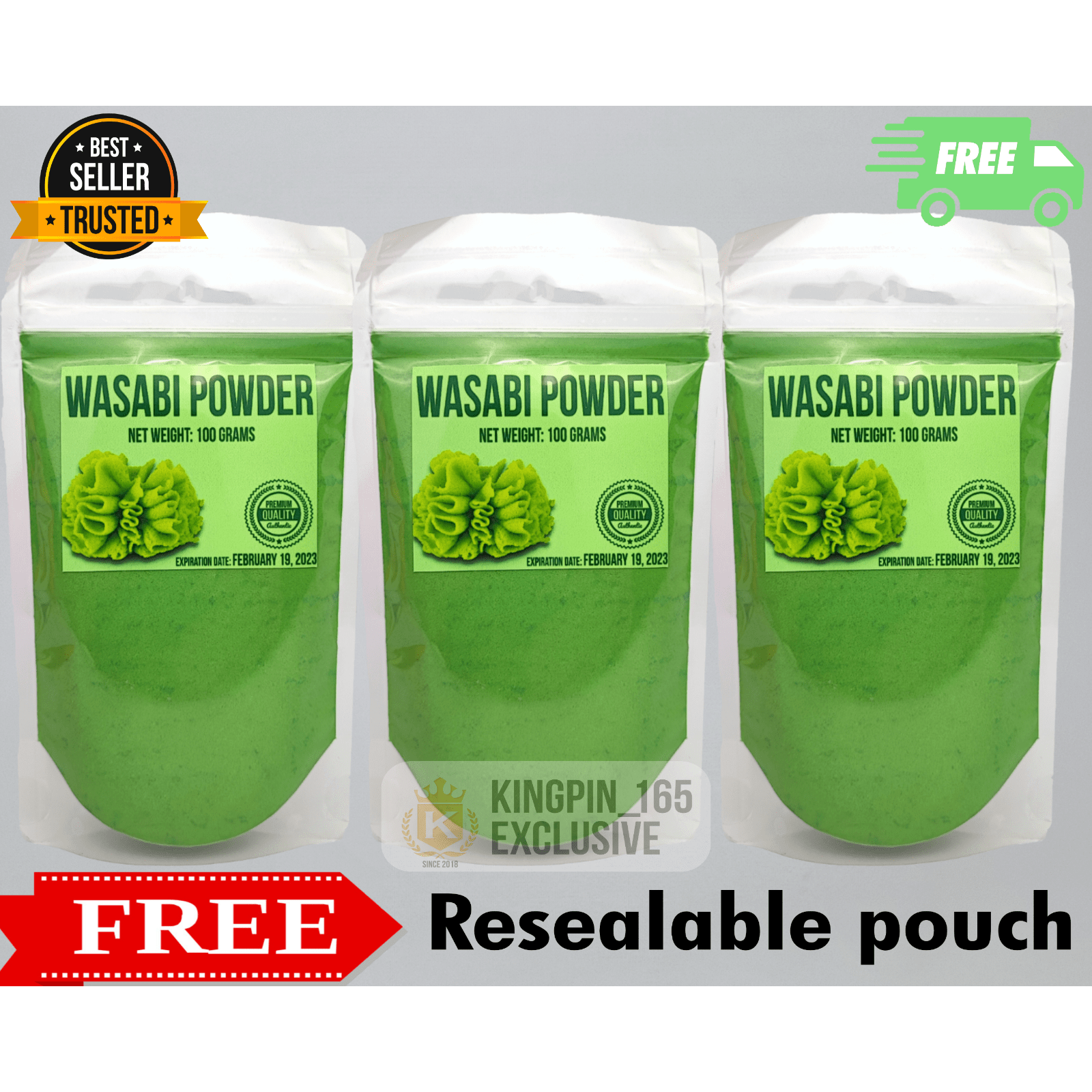 Potato Corner Powder Wasabi Trio Premium with FREE Resealable Pouch