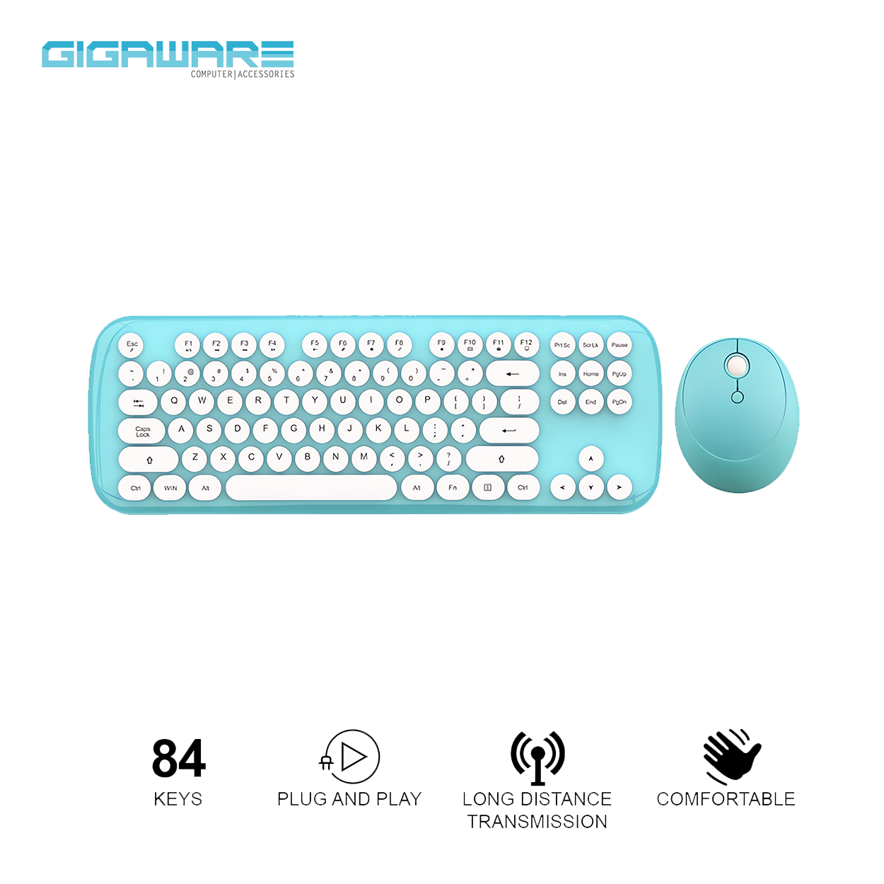 Gigaware Mofii CANDY Keyboard Mouse Combo Wireless 2.4G Mixed Color 87 ...