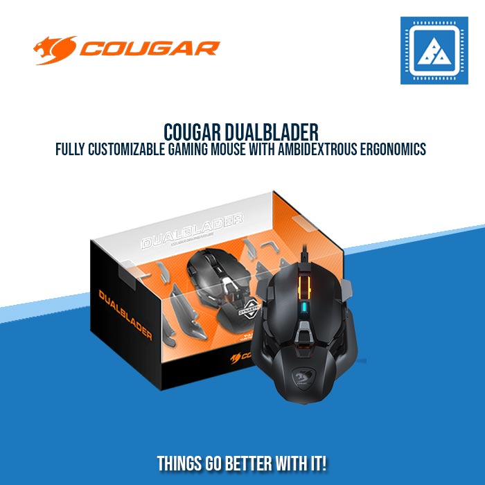 DUALBLADER Fully Customizable Gaming Mouse With Ambidextrous Ergonomics