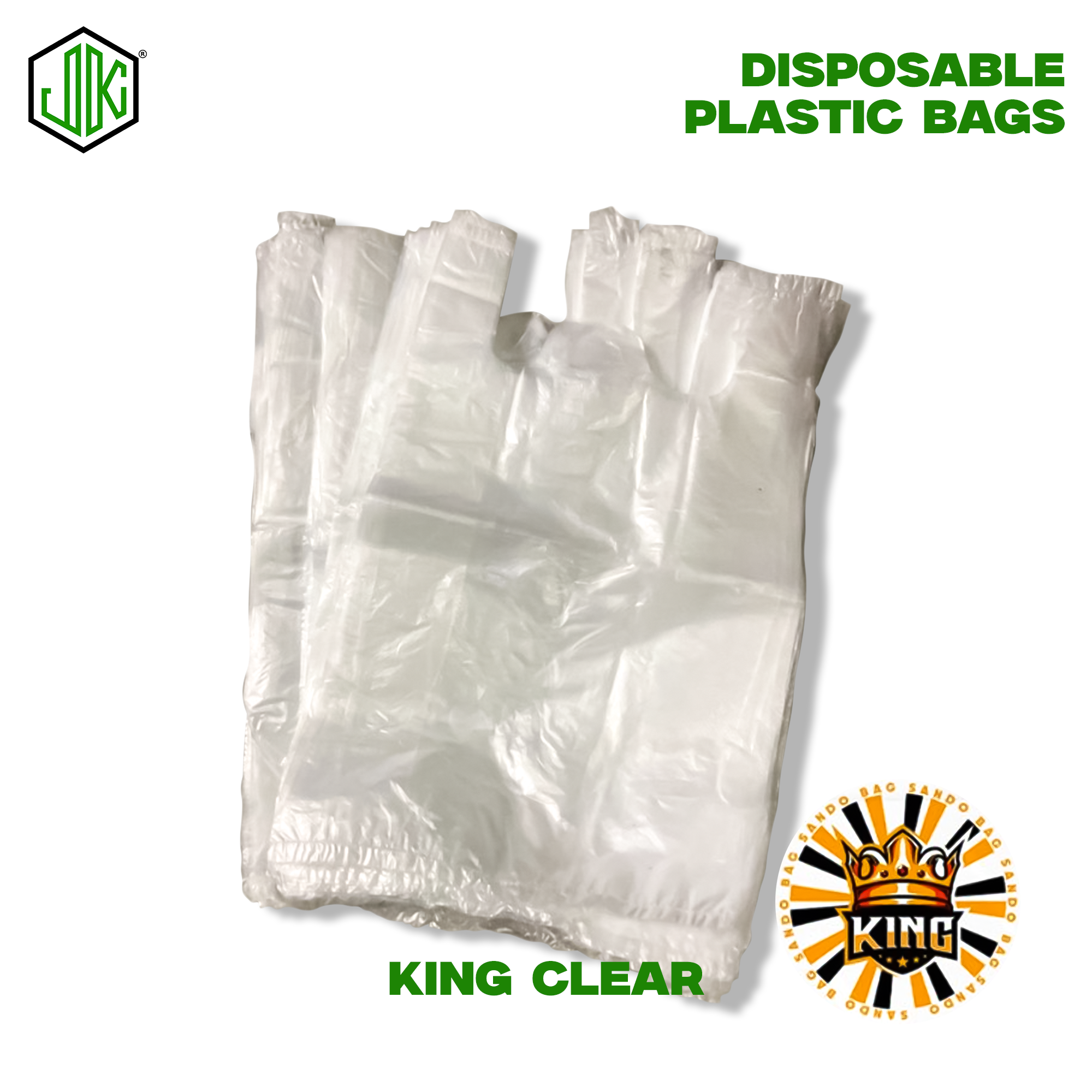 JKM 45pcs King White Plastic Sando Bag Tiny Medium Large Grocery