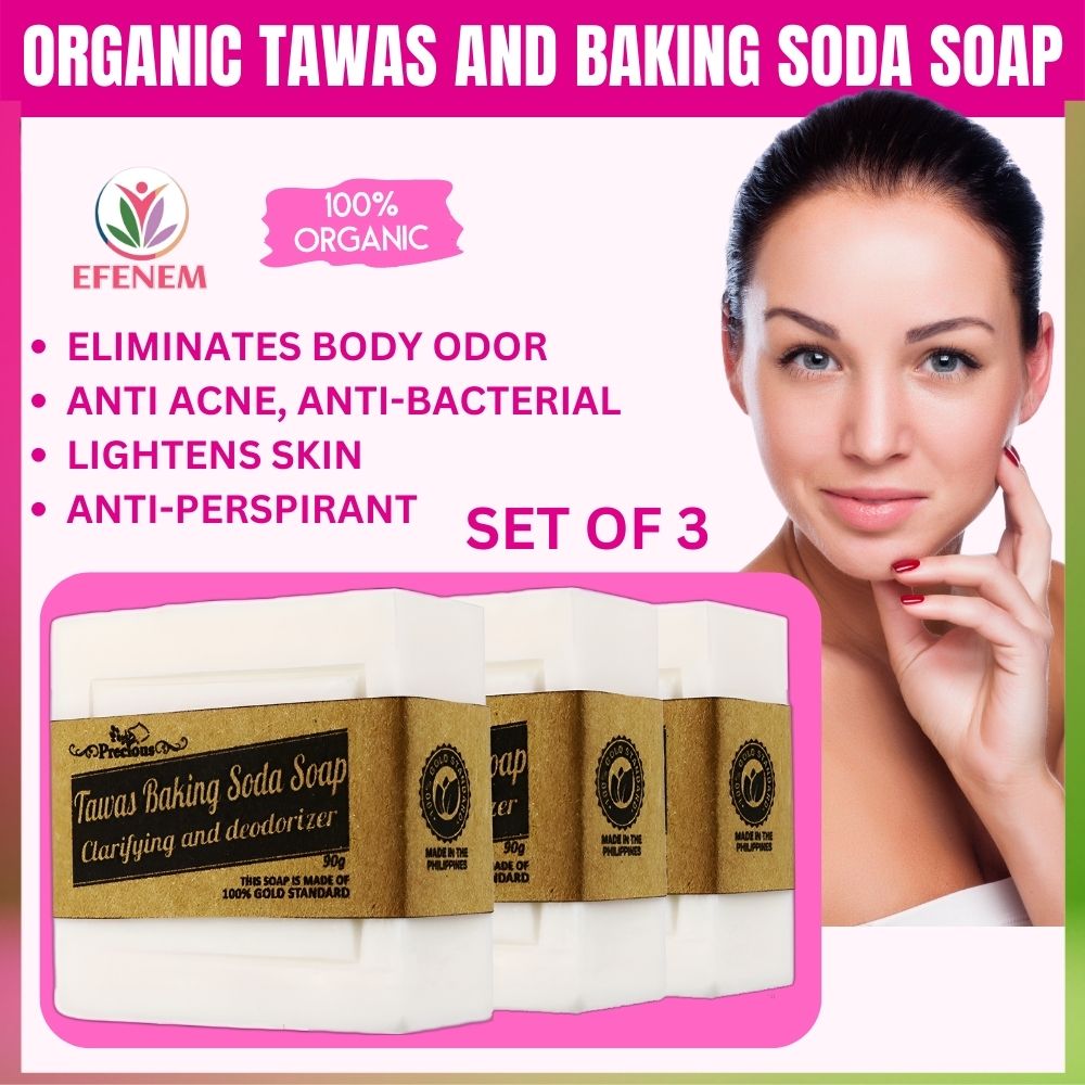 EFENEM 100 All Natural Organic Tawas and Baking Soda Soap for Natural