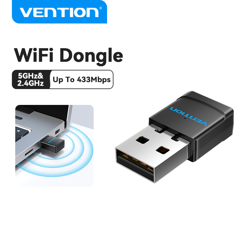 Vention USB Wifi Dongle Receiver 5GHz&2.4GHz for Desktop Laptop PC Network Card USB Wifi Adapter