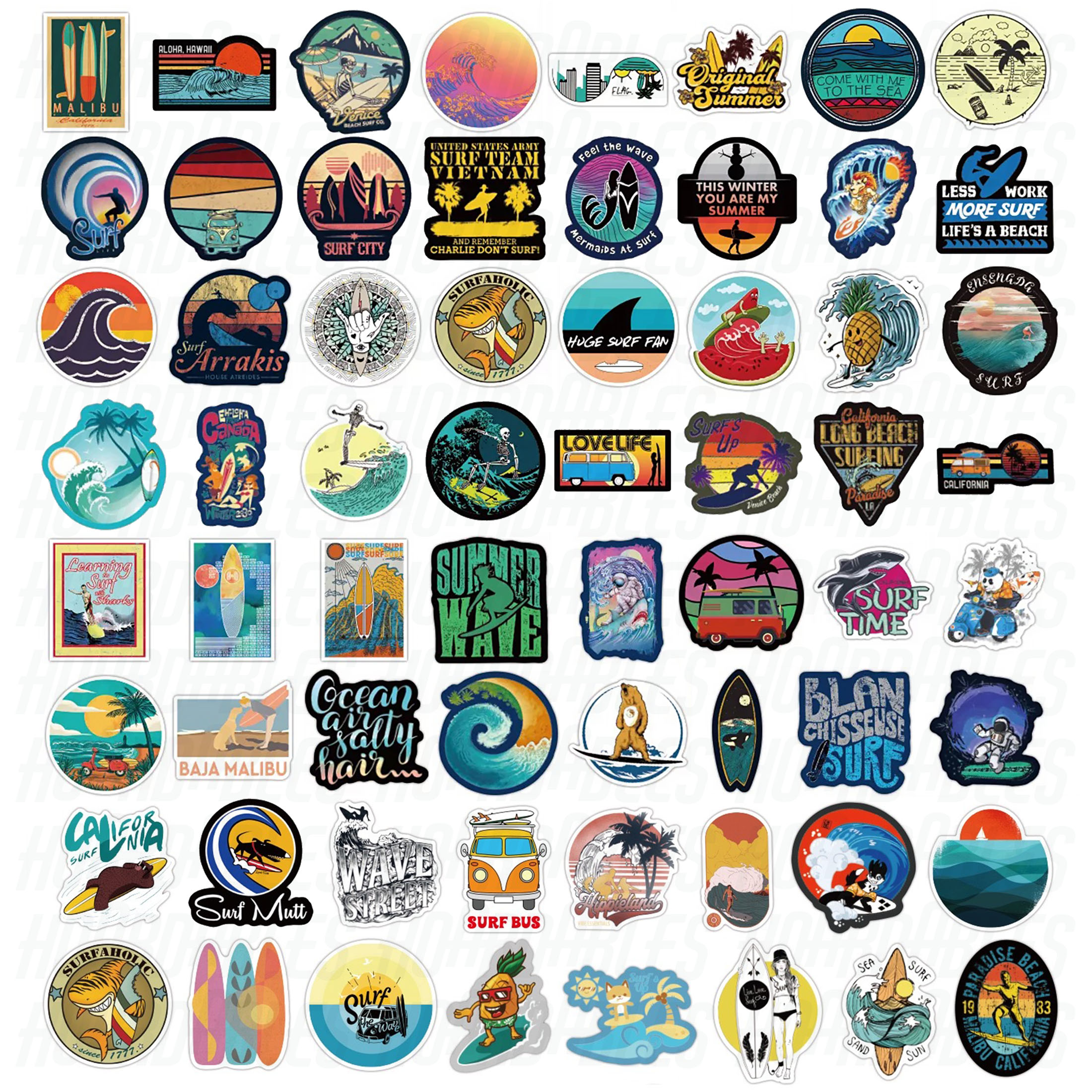 Sticker Surf Gate RANDOM 1pc SURF Wave Surfing Beach Art Grafitti Waterproof Sticker ...