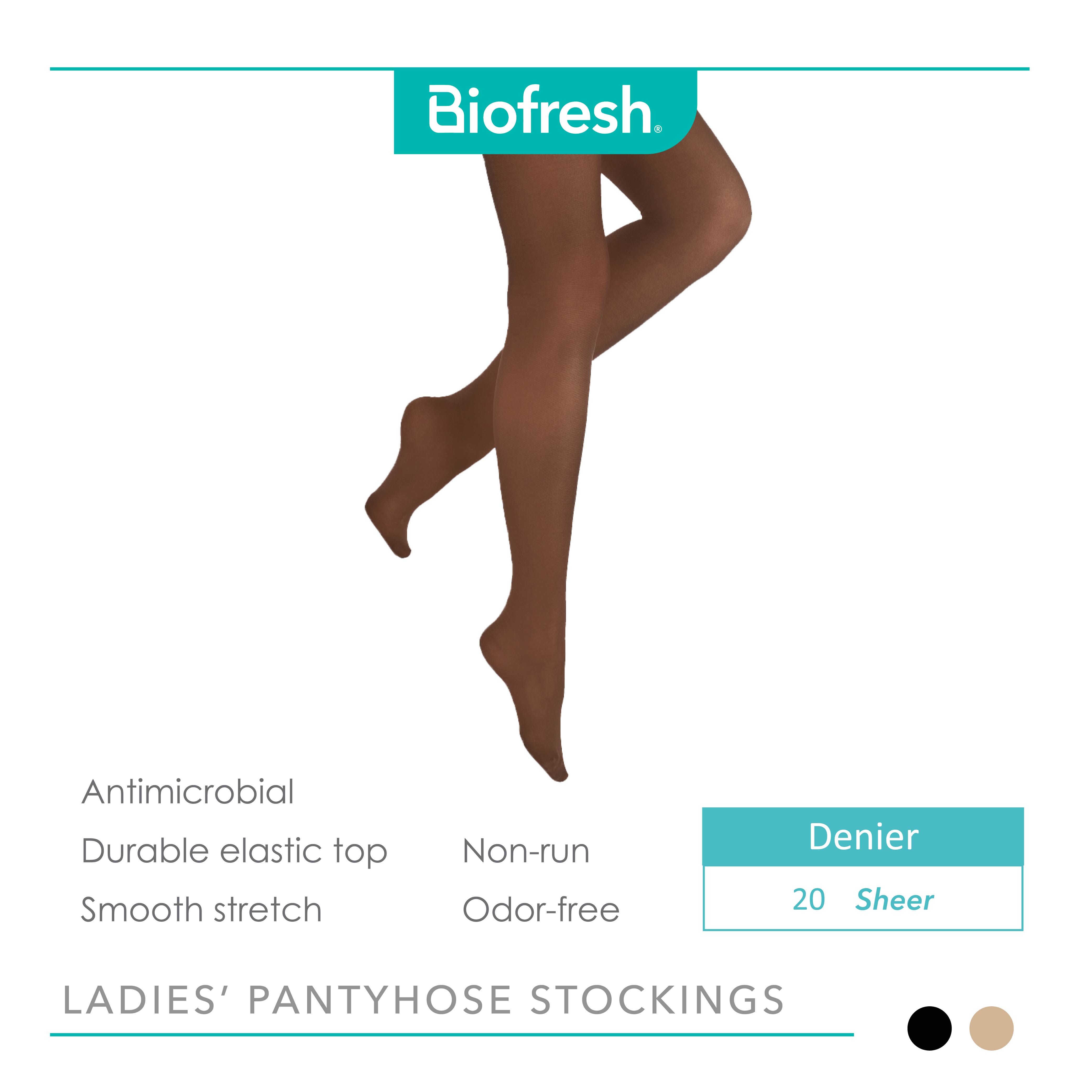 Biofresh Ladies’ Antimicrobial Smooth Stretch Pantyhose Stockings 20 Denier 1 pair RSPN20