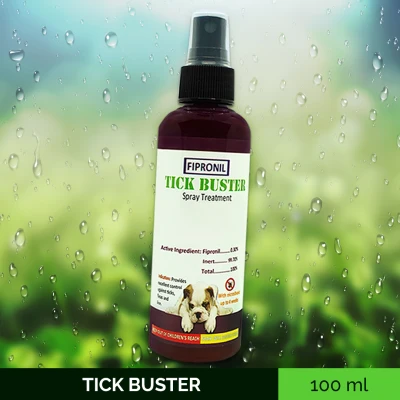 Tick Buster 100 mL (anti garapata, pulgas, at kuto) Fipronil Pet Spray Treatment for dogs and cats, anti ticks, fleas, and lice
