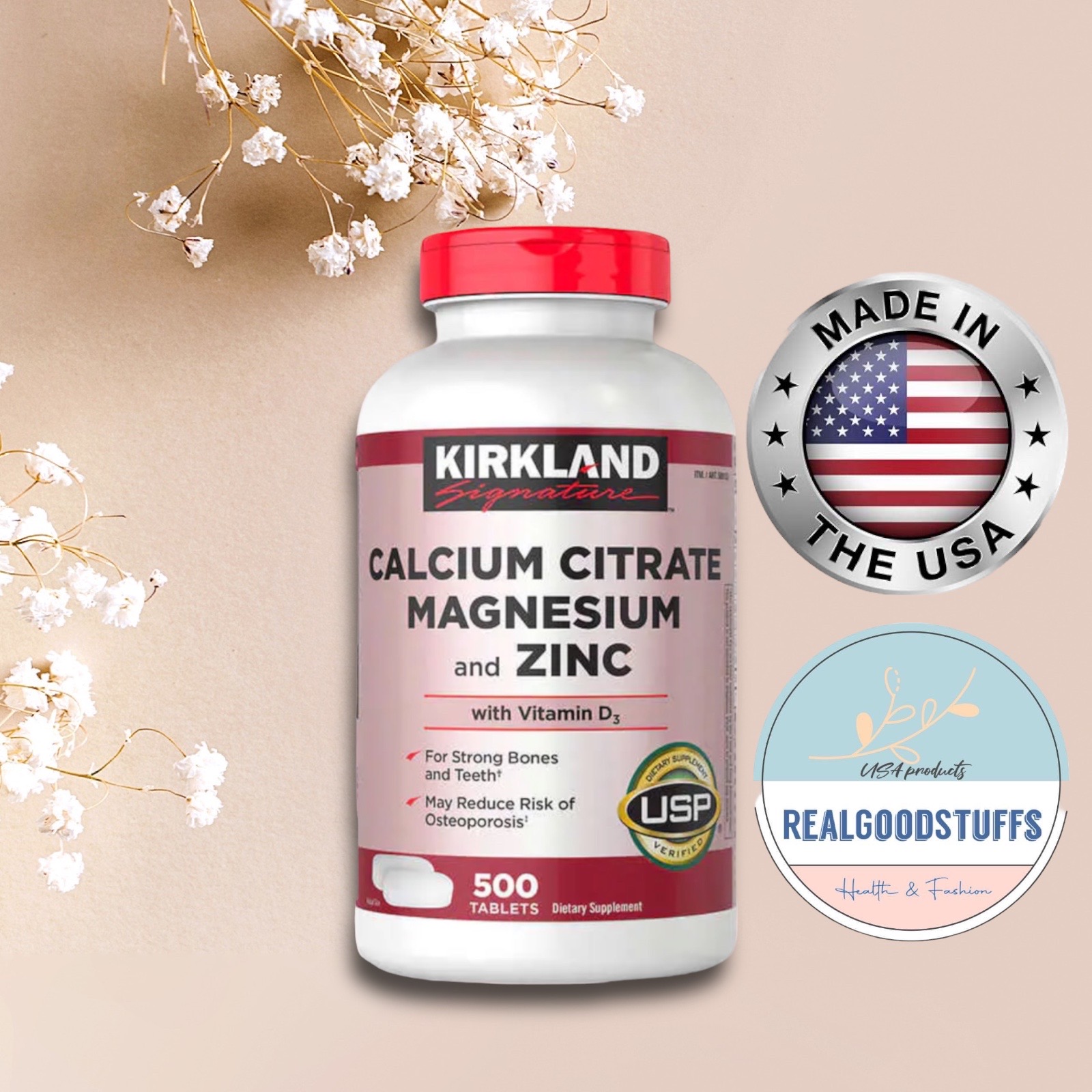 Kirkland Signature Calcium Magnesium and Zinc 500 tablets, Authentic