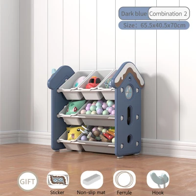 Children's Toy Cabinet Furniture Baby Room Bookshelf Set Multicolor Plastic Toy Storage Rack Indoor