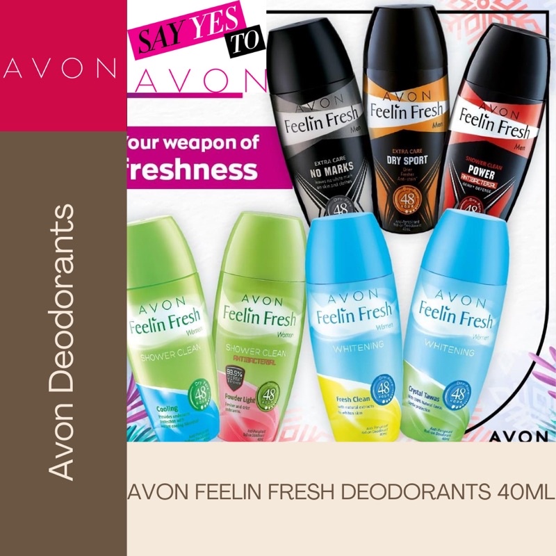 Avon Feelin Fresh roll on deodorants for men and women 40ml Lazada PH