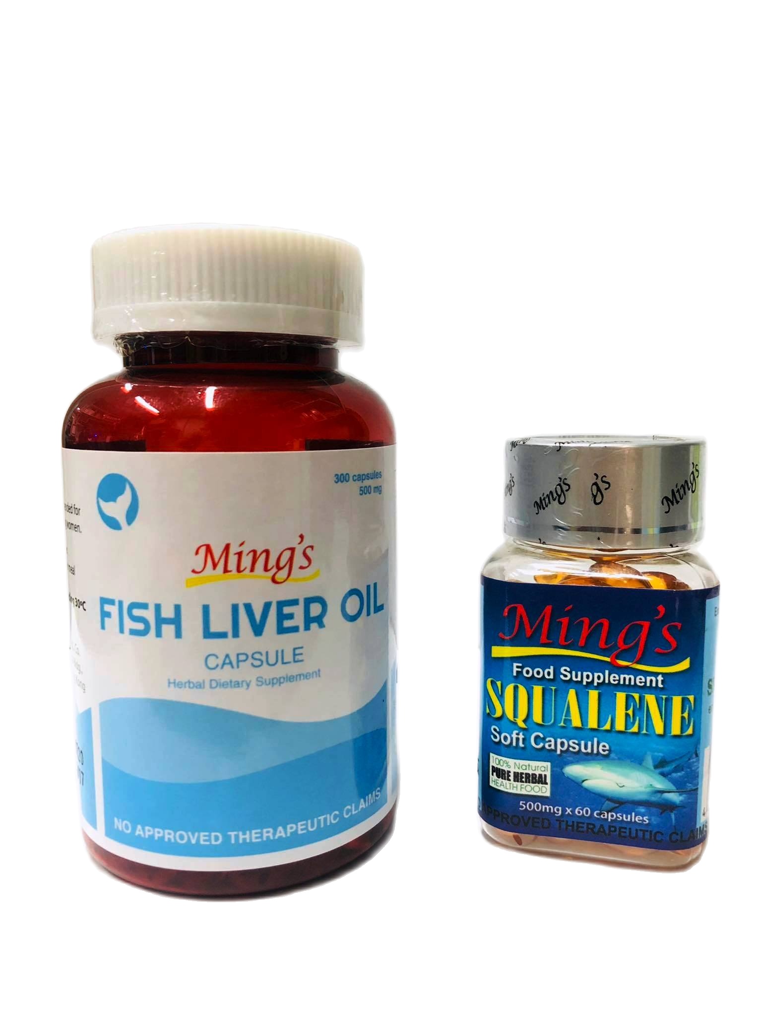 Ming's Fish Liver Oil 300 softgel 500mg Plus Ming's Sqaualene 60capsule