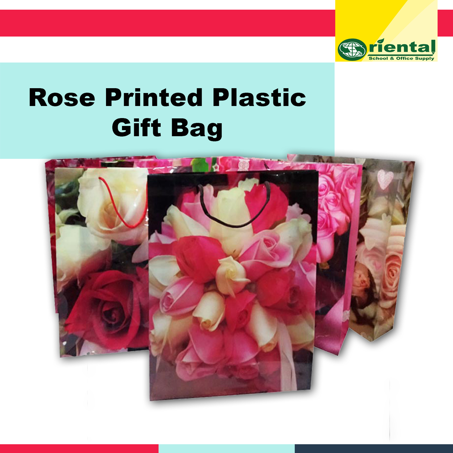 Elegant Flowers Plastic Bag Rose Printed Designs Perfect for