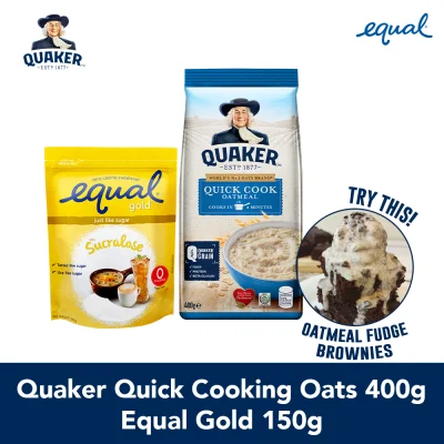 Quaker Quick Cooking Oatmeal 400g + EQUAL Gold Sugar 150g (Oatmeal Fudge Brownies Bundle)