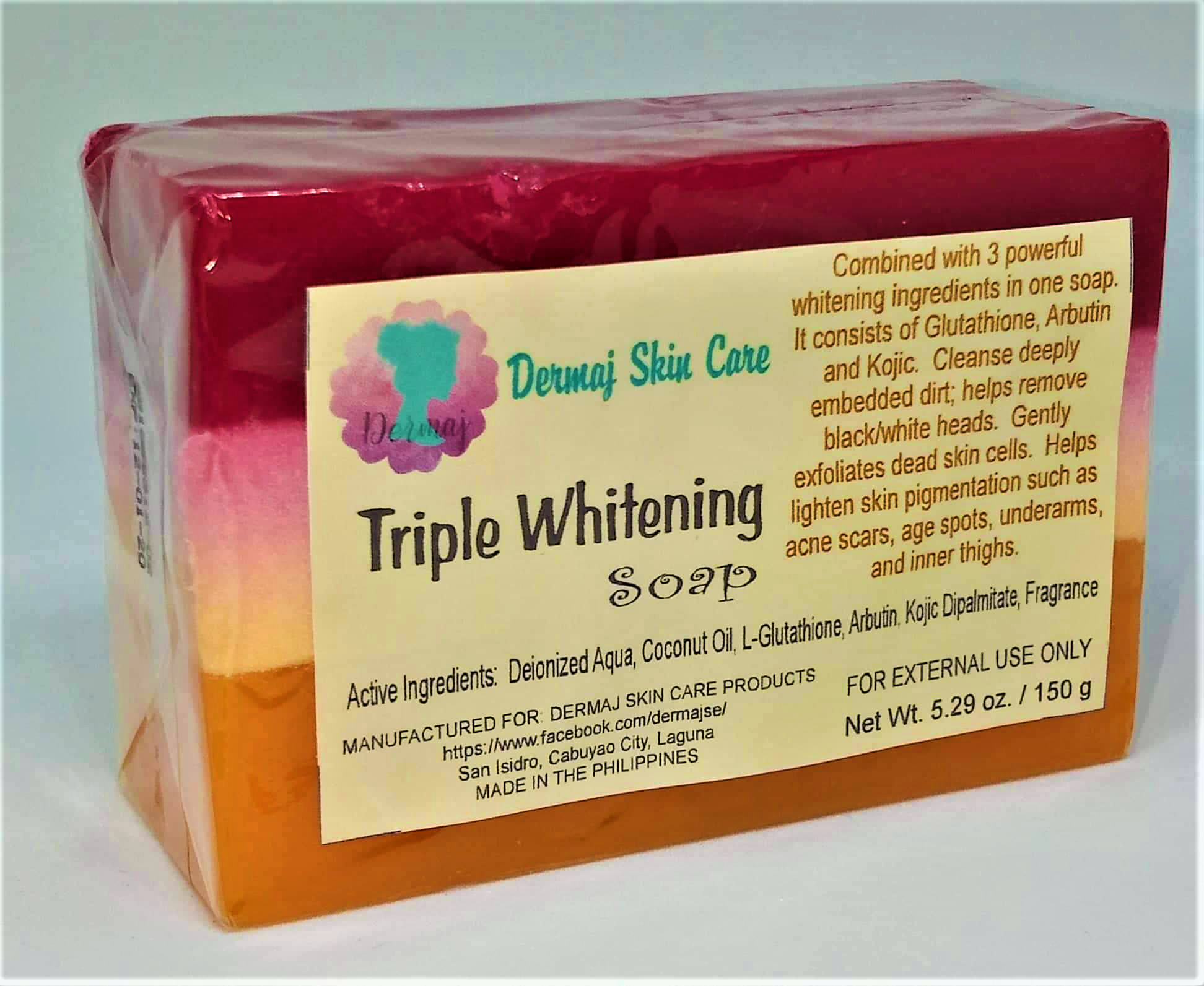 Triple Whitening Soap L-Glutathione Arbutin Kojic Acid Coconut Oil Fruit  Fragrance Whitening Soap Anti-Aging Moisturizing Soap Dermaj Skin Care Whitening  Soap - Lazada