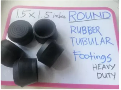 RUBBER Footings HEAVY DUTY Round 1.5 x 1.5 inches