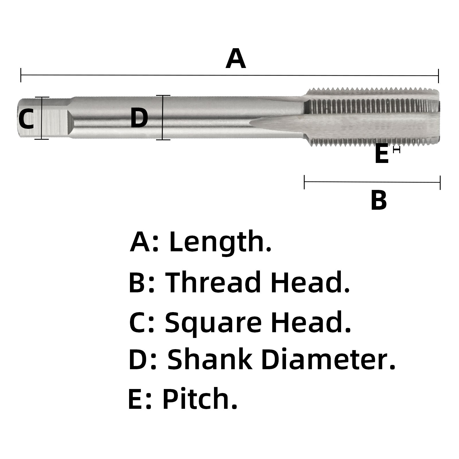 Aceteel No 4-40 UNC Machine Tap HSS 4 x 40 UNC Thread Tap Right Hand