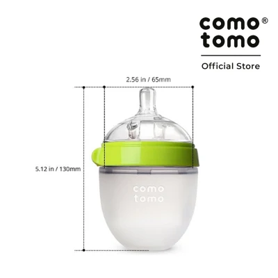 Comotomo 150ML Silicone Baby Bottle Green (1 Hole)