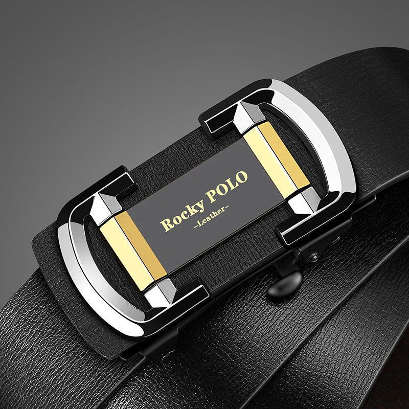 Paul genuine men's cowhide leather belts automatic buckle belt new men's trendy business multifunctional pure cowhide leather belt
