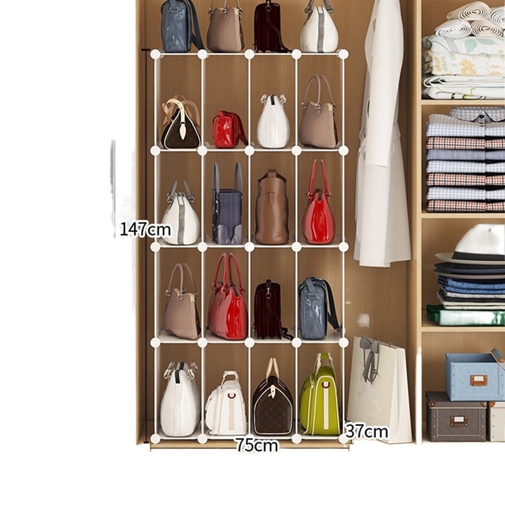 o DIY 20 Layer Wardrobe Partition Bag Storage Layer