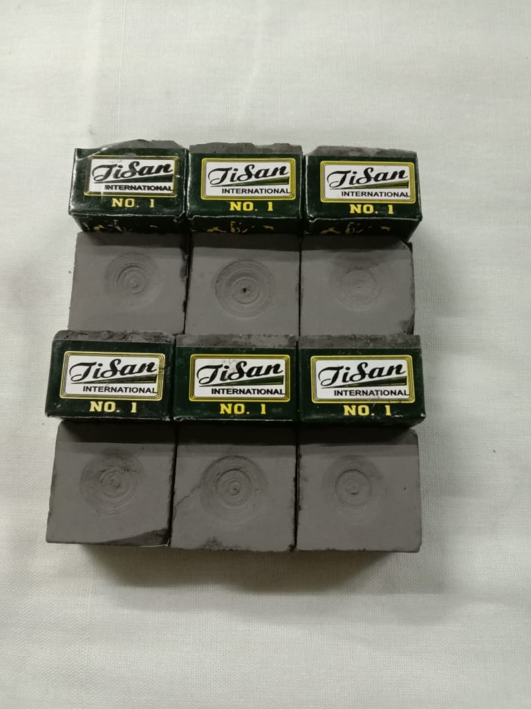 12pcs. TISAN GRAY BILLIARD CUE CHALK / TISA NG TAKO NG BILYARAN