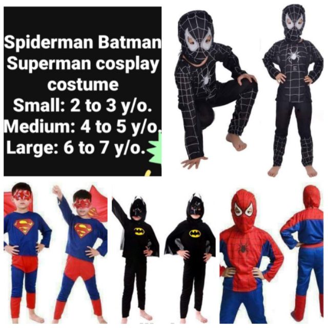 wT3Superhero Spiderman Batman Superman costumes for kids sets | Lazada PH