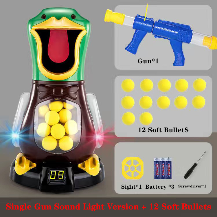 Hit Me Duck Shooting Toy Set 1 Gun 20 Soft Bullets Kids Toy Air Powered