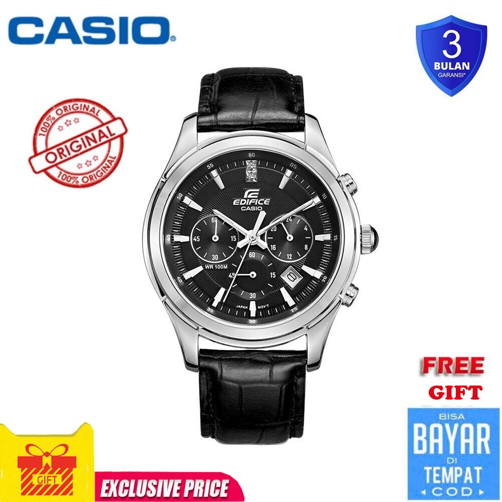 Casio simple fashion men's watch waterproof quartz men's watch black belt  EFR-517L-1A