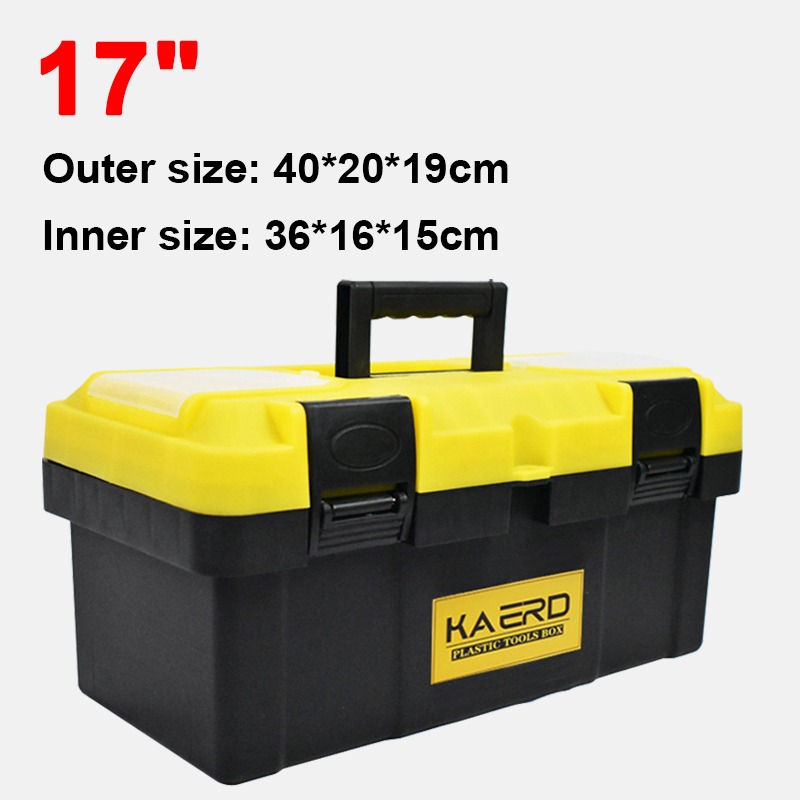 Tool Box Heavy Duty Yellow Tool Box 17/19 Inch Storage Tool Storage