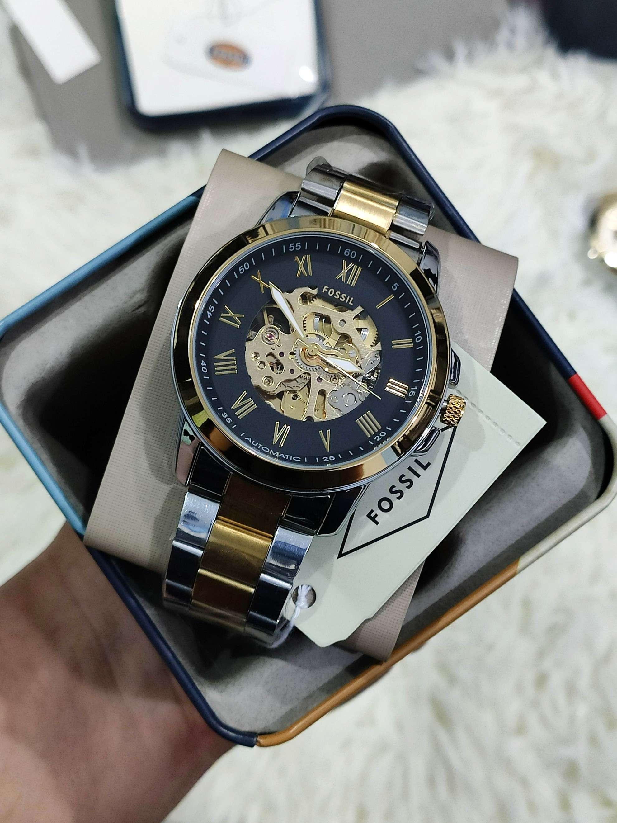 Men's Original Fossil ME3112 Grant Skeleton Fully Automatic Japan ...