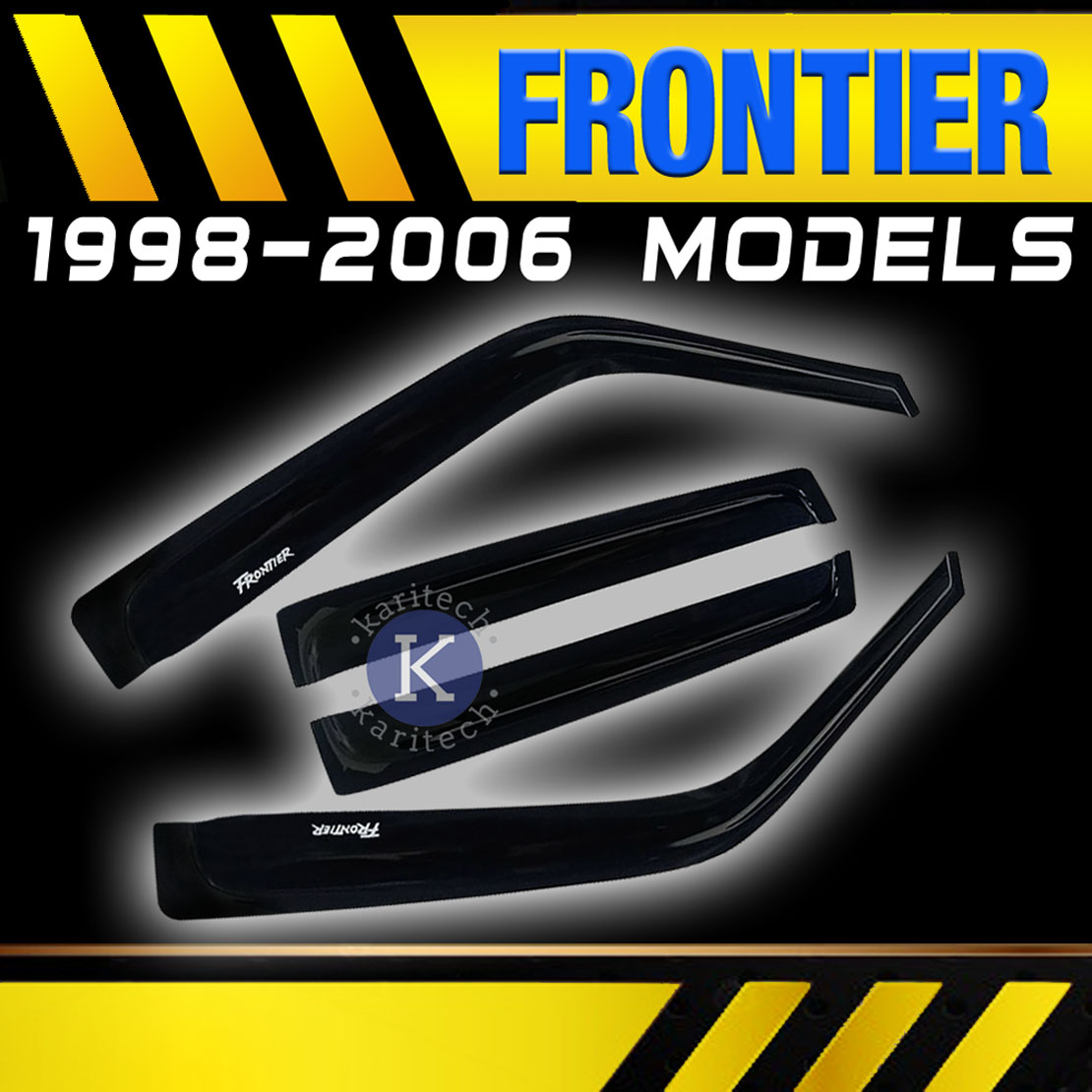Nissan OEM Style In-Channel Sun Rain Visors For 2005-2021 Frontier Crew Cab - 4 Piece