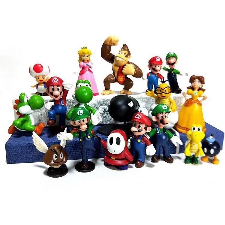 Super Mario Set Of 18 Mario,Luigi,Yoshi,Tode,Princess,Peach,Bowser ...