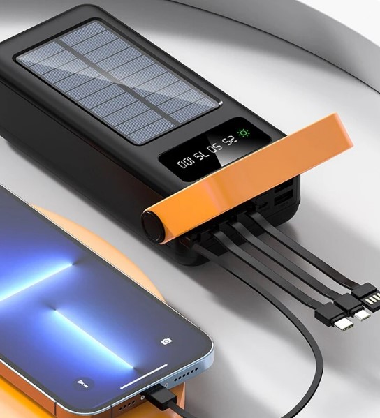 100000mAh Super Fast Charging Solar Power Bank w/ Removable Charging ...