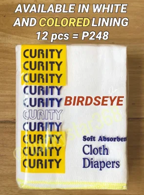 12 pcs Curity Birds Eye Cloth Diaper Birdseye Lampin 29"x17"
