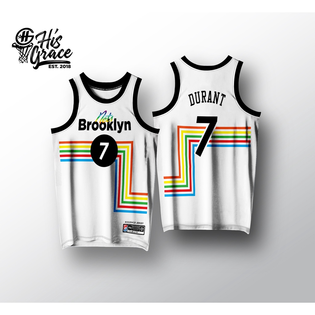 BROOKLYN NETS WHITE RAINBOW FULL SUBLIMATION HG CONCEPT BASKETBALL JERSEY Lazada PH