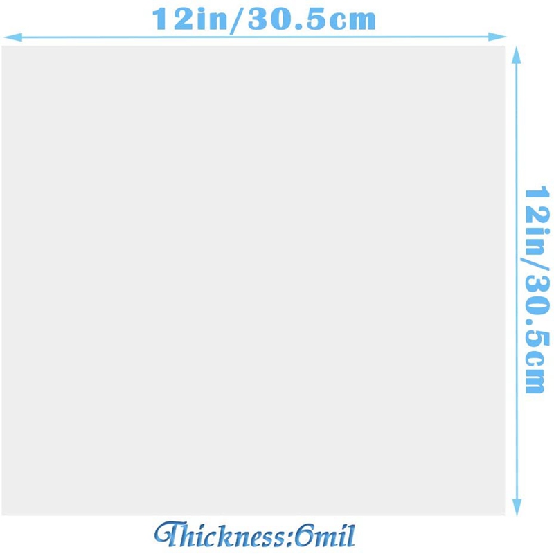 20Pcs Clear Mylar Stencil Sheets 12 inch Blank Stencil Material Sheets,for Compatible Cricut & Silhouette Cutting
