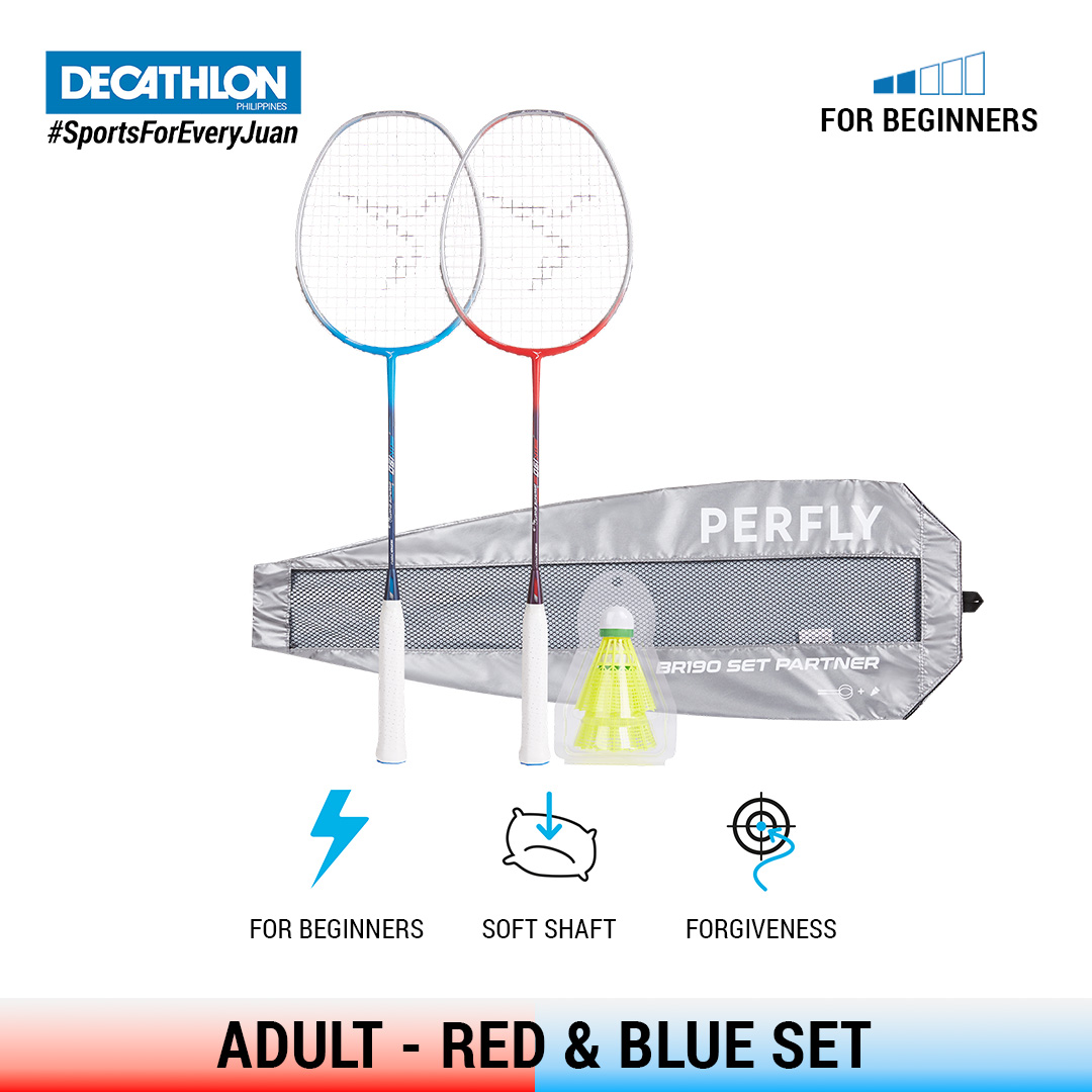 Decathlon Perfly Adult Badminton Racket BR190 Set - Adult Badminton Set ...