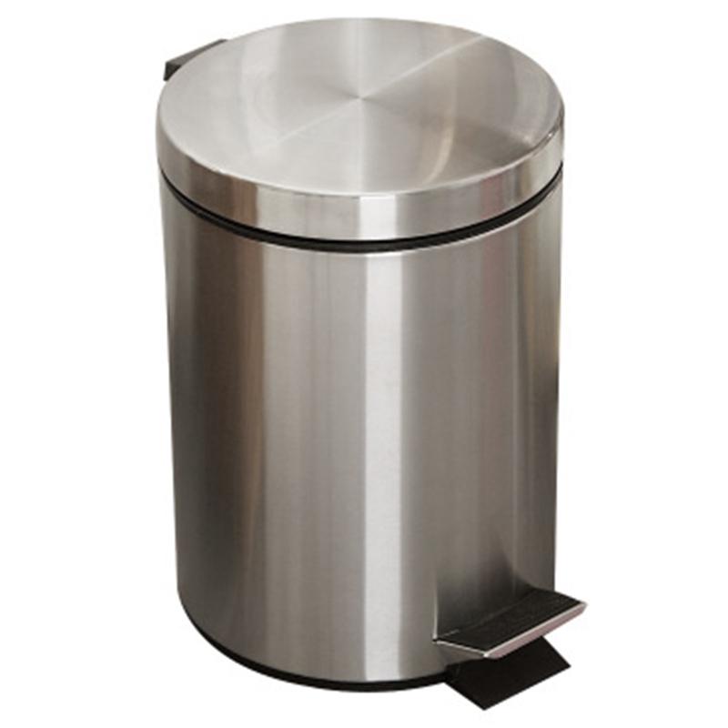 8L Bathroom Trash Can Round Step Foot Pedal Dustbin Bucket With Lid