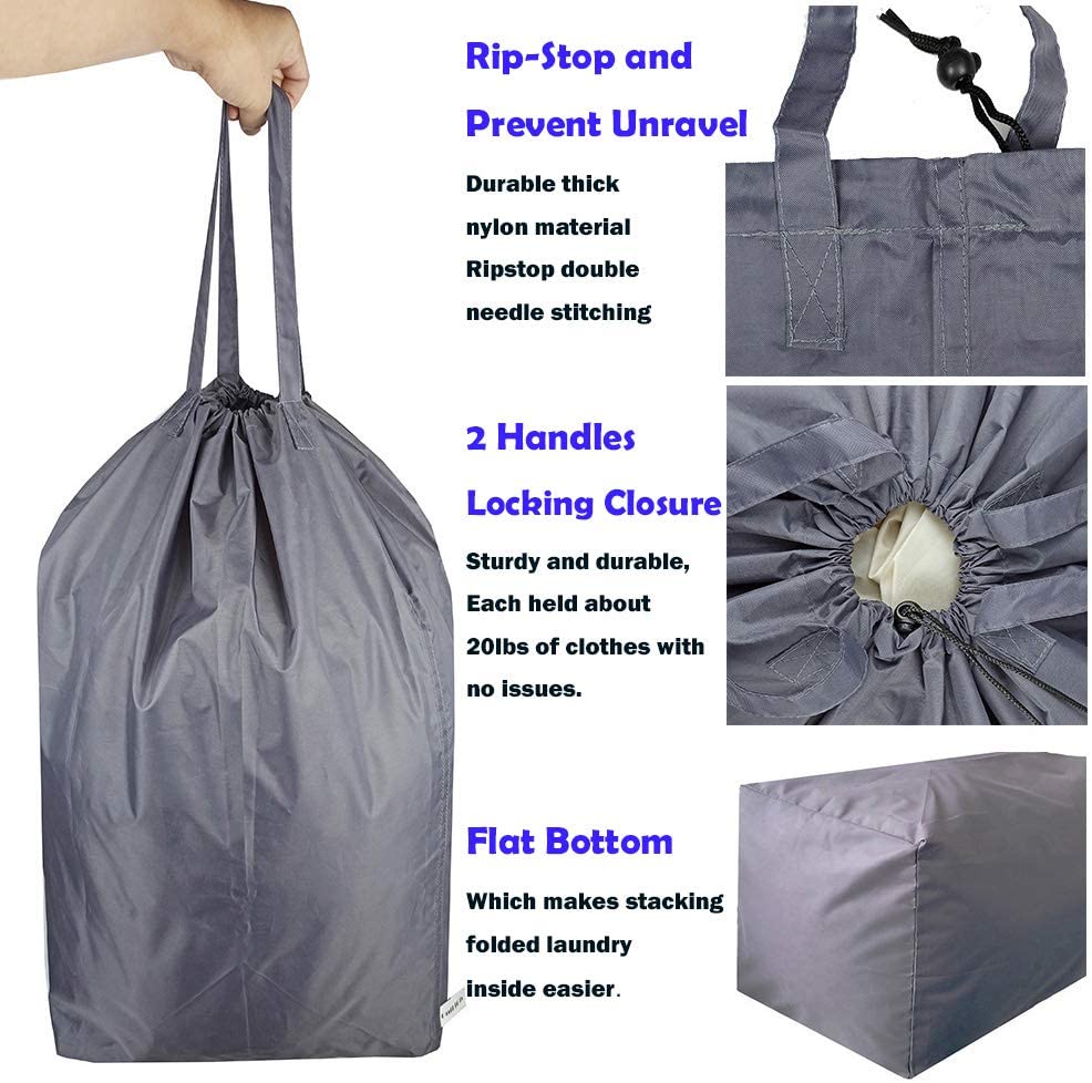 HOLYLUCK Large Laundry Bag [26''x34''] Sturdy rip Tear Resistant Polyester  Material with Drawstring Closure Ideal Machine Washable Laundry Bags for  College Dorm and Apartment dwellers
