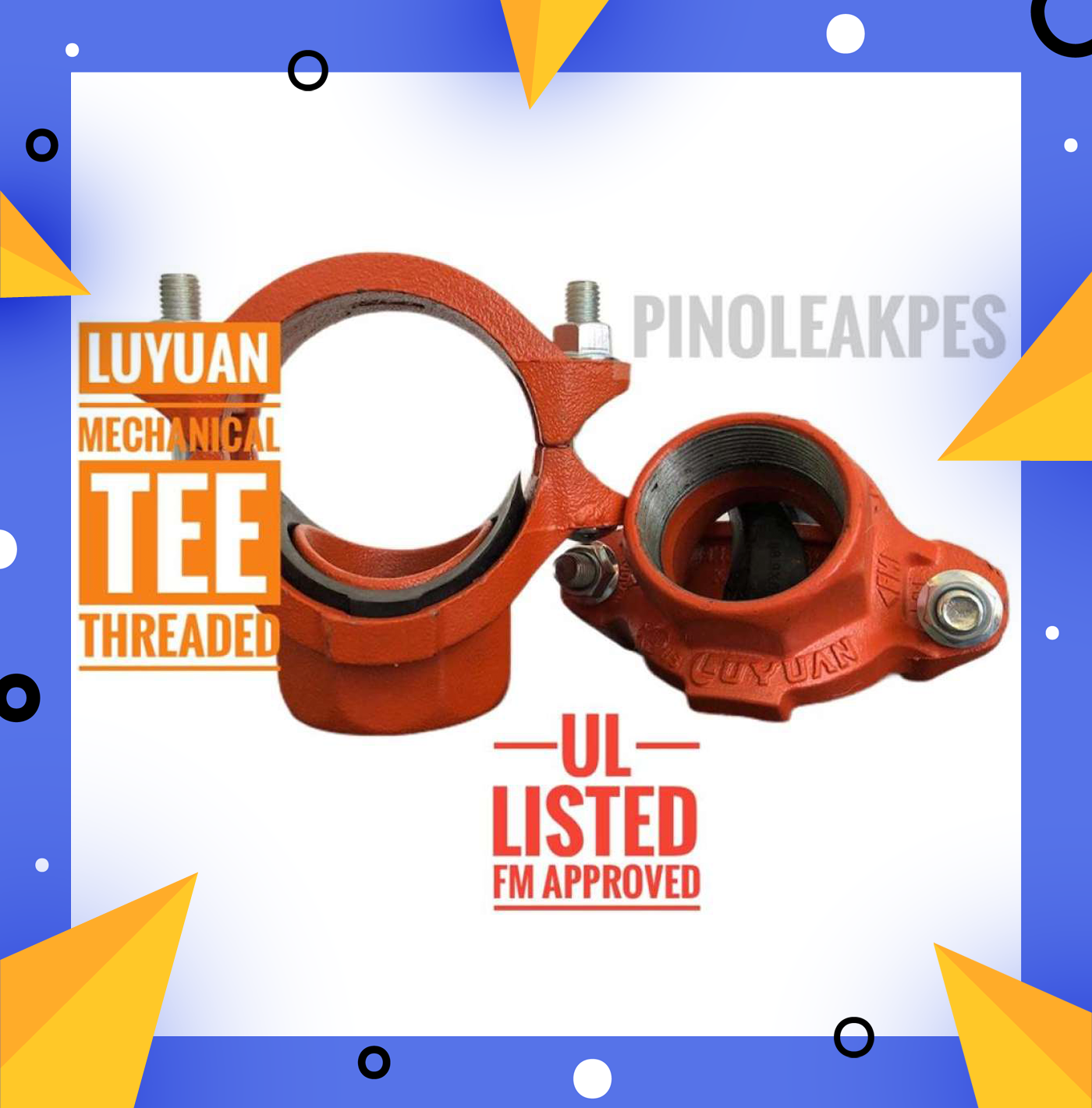 3" x 1" Mechanical TEE (Threaded OUTLET) BSPT/NPT (LUYUAN) LY Groove