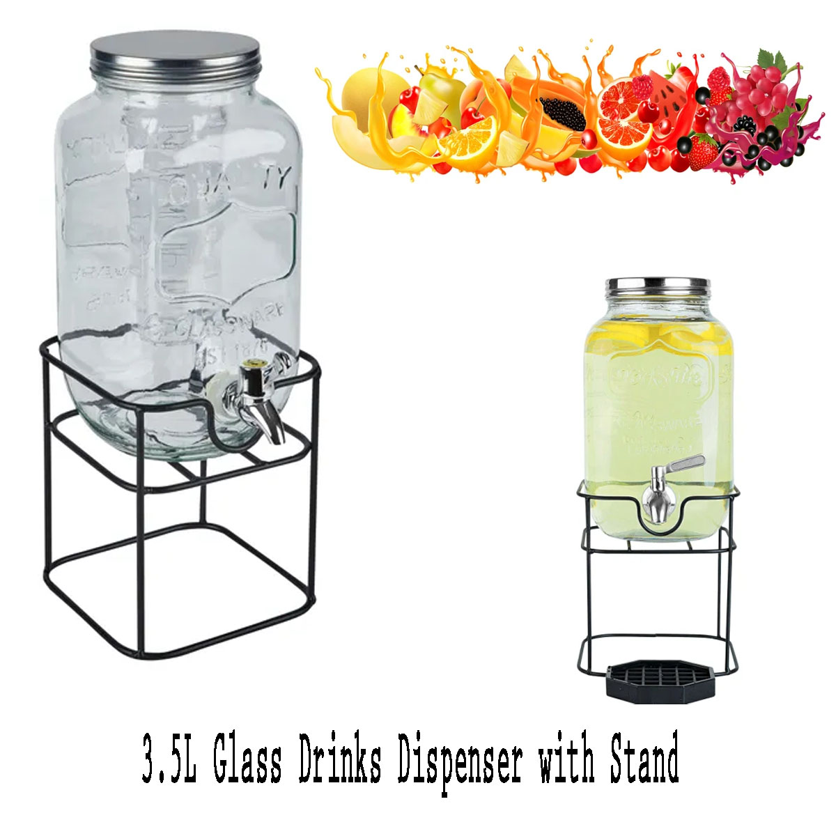 Jar Set001 New 3 5L Clear Juice Drink Glass Jar Dispenser With Stand jar-set001-new-3-5l-clear-juice-drink-glass-jar-dispenser-with-stand