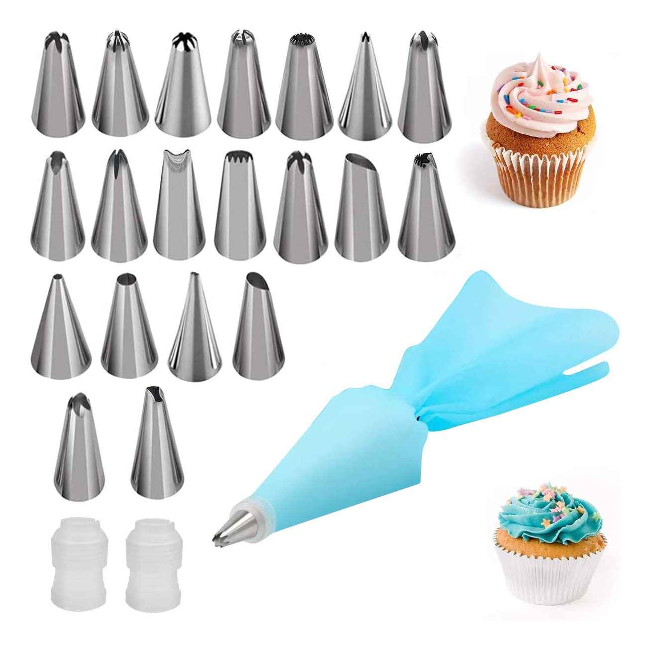 Small/Large Size Coupler Adaptor Pastry Tools Icing Piping Nozzles Tips Cake  Decorating Converter Set Pipeline Tips Converter