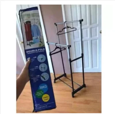 Double Pole Telescopic Stainless Steel Clothes Rack